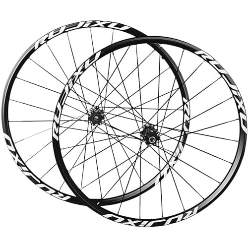 Juego De Ruedas De Bicicleta De Montaña Buje De Carbono De 26/27,5/29 Pulgadas Llanta 24H Freno De Disco De Radios Planos Ruedas De Bicicleta MTB Aptas Para Cassette De 7 11 Velocidades,Negro,27.5inch