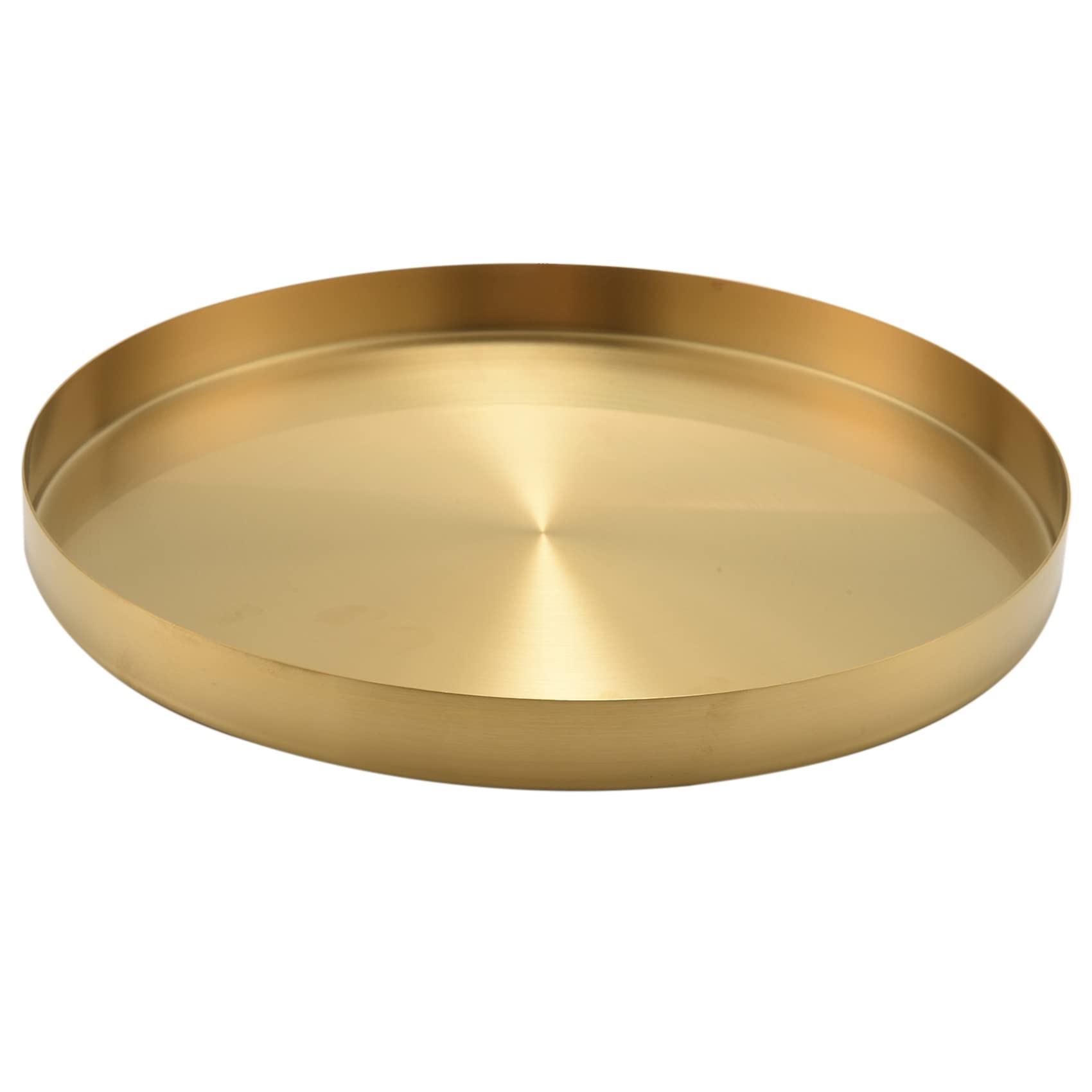 Plateau or rond pour organisateur maquillage et rangement vanité salle de bain