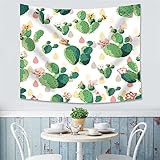 サボテン 壁タペストリー 水彩サグアロタペストリー 壁掛け 熱帯の風景 砂漠 150*200 多肉植物 タペストリー デザイン ホームデコレーション バックドロップ 女の子のベッドルーム インスタ映え