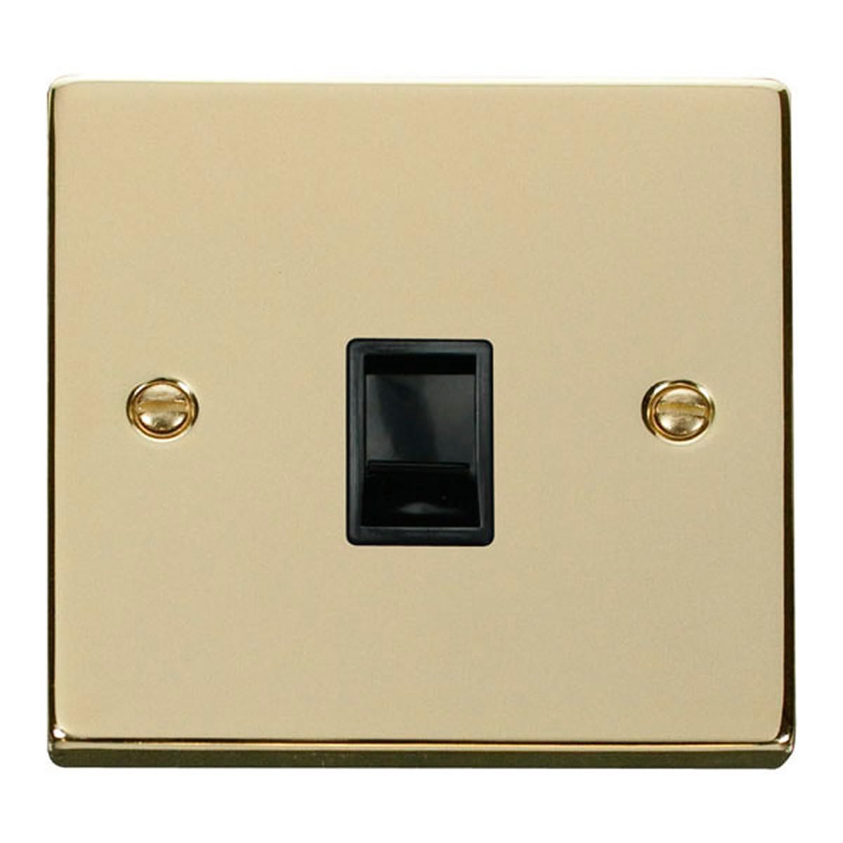Click Polished Brass Rj11 Socket - Black Insert