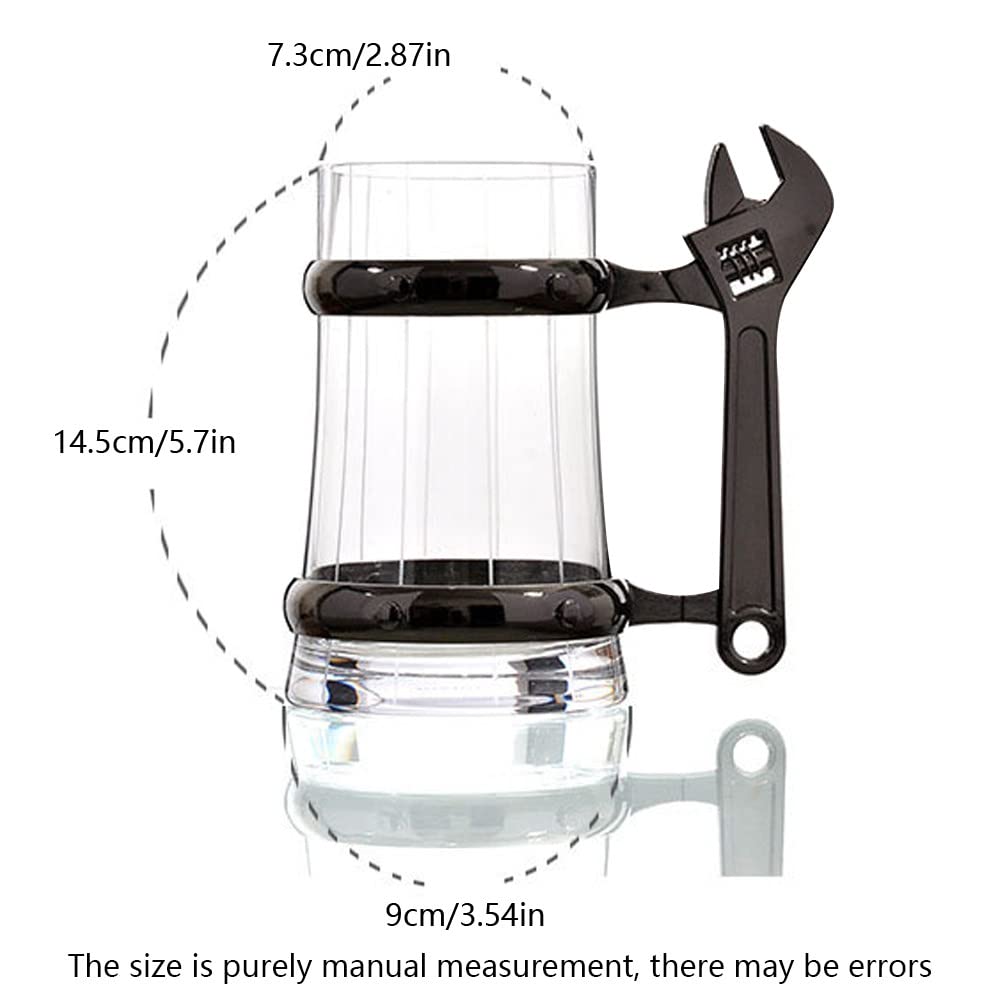 Vasos de Cerveza Grandes con asa, jarras de Vidrio de 17.6 oz, Juego de Vasos de Jarra de Cerveza para Agua, Vino, Jugo y decoración de Comedor de Bar,B