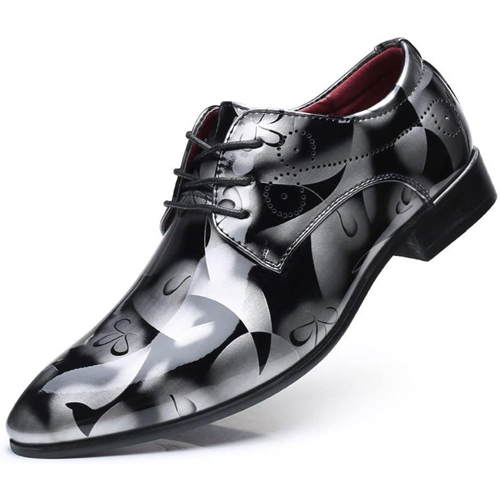 Sponyborty Men's M En's Leather Shoes Casual Shoes Slip-On Business Dress Shoes All-Atch Wedding Shoes With Etal Decoration Large Size Thigh/M/44Eu