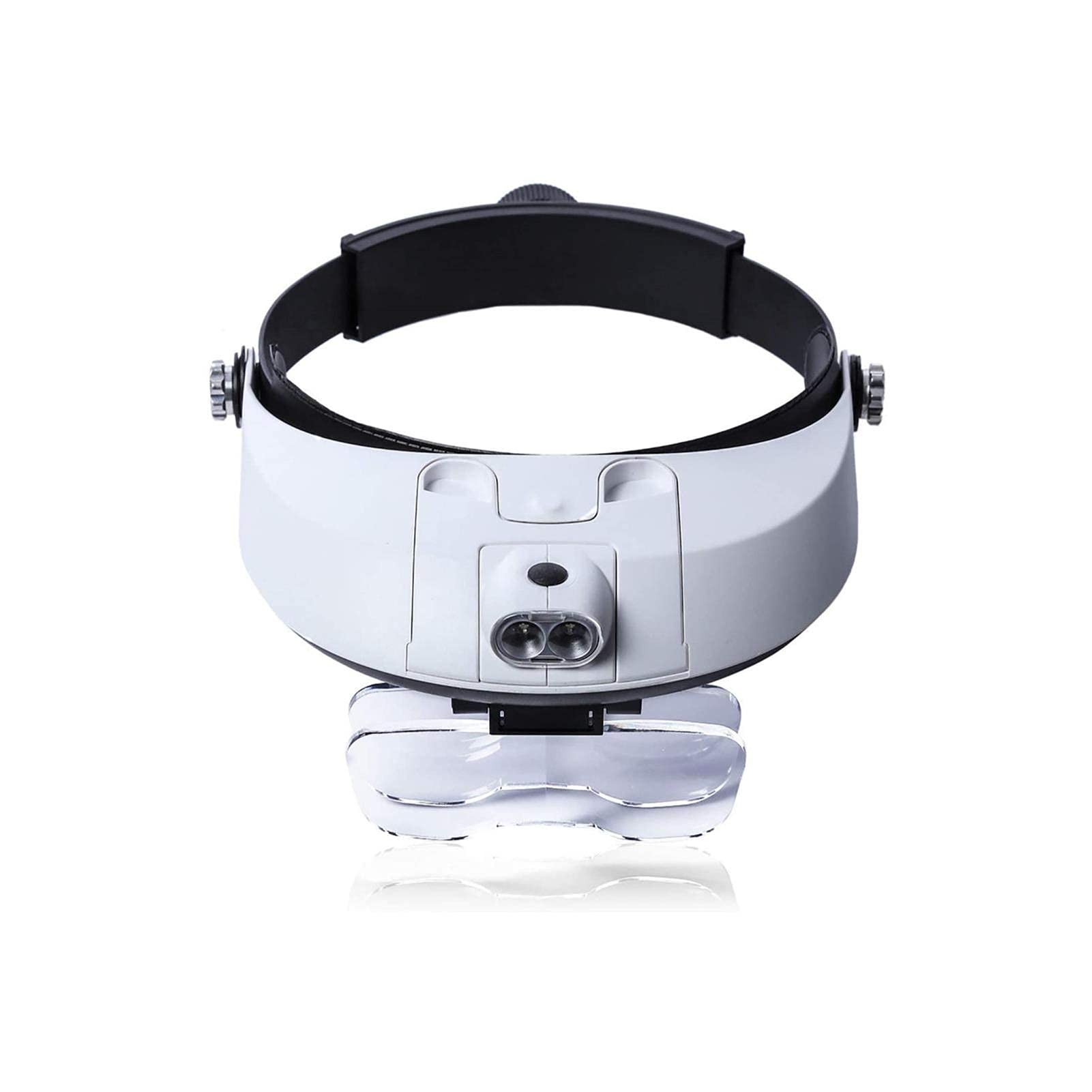 asdchZen Headband Magnifier,Head Mountlighted Magnifying Glasses,Headband Illuminated Magnifier With 5 Pcs Replaceable Lens Head-Mounted Eye Glass Magnifying Loupe With Detachable Led