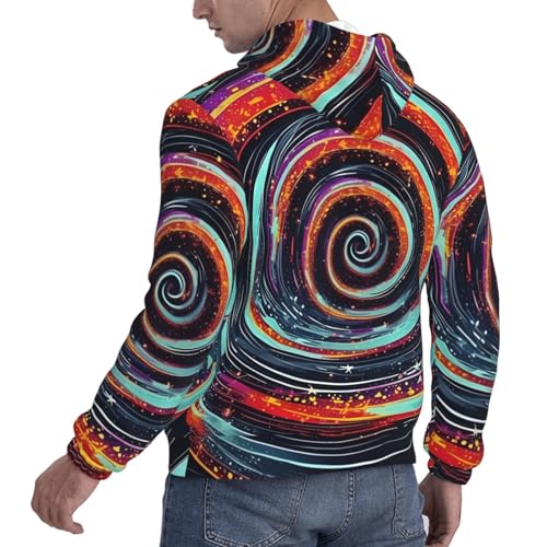 Sweat à capuche pour homme impression cosmique premium à motif de spirale spatiale - 6