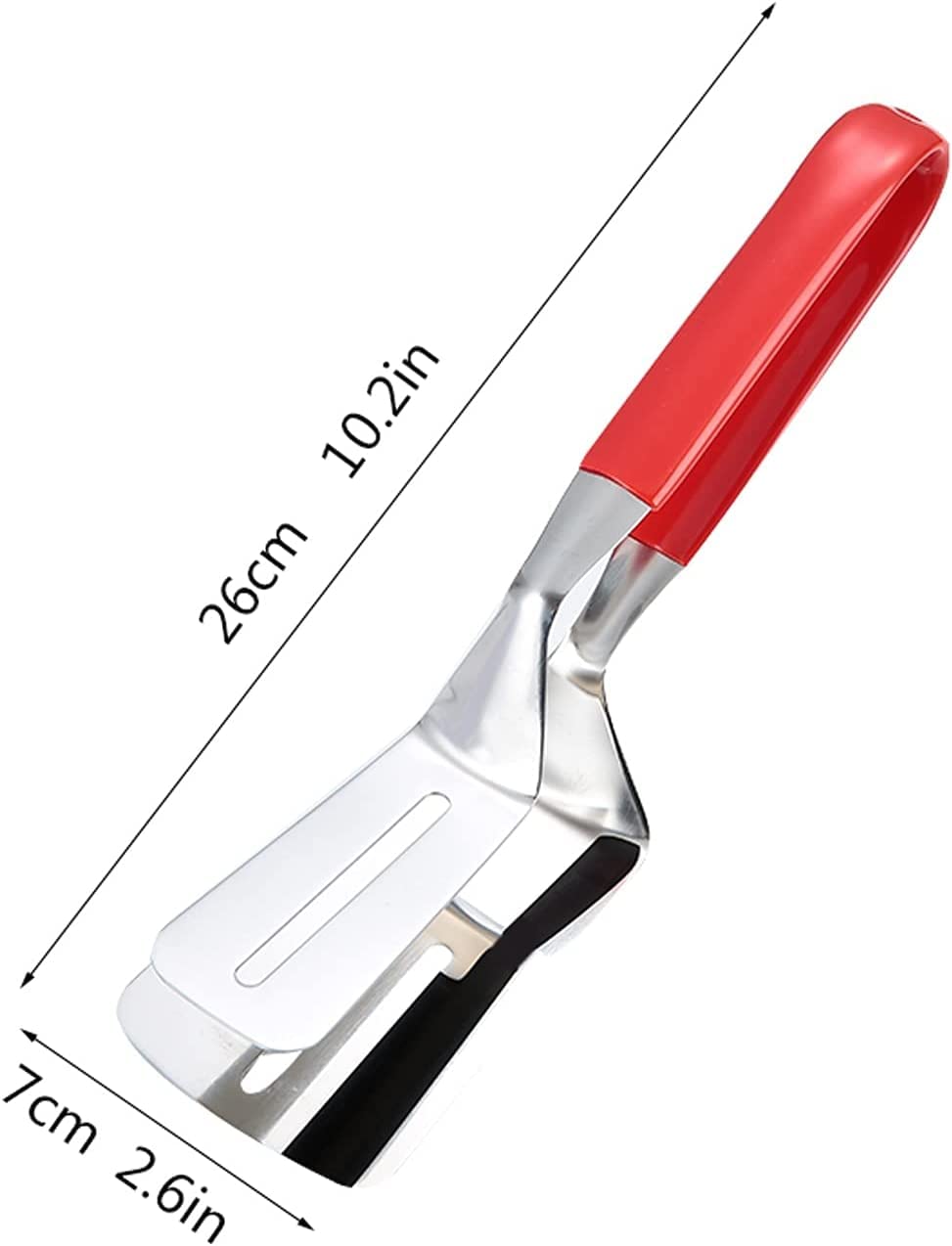 Pinces à nourritureCooking Pinces de cuisine en acier inoxydable anti-brûlure 10,2 pouces Pinces à spatule à retournement for steak de poisson, crêpes, barbecue (rouge) for kit d'ustensiles for barbec
