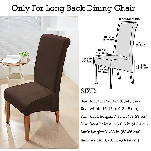 Image of HOKIPO Velvet Long Back Chair Covers Set of 2, Brown (AR-4760-BR*2)