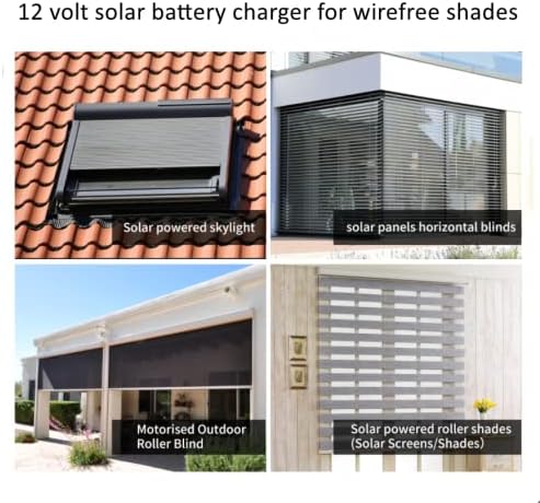 Miniatura 7 de Cargador de panel solar de 12 V para motores motorizados de persianasombra, persianas enrollables eléctricas inteligentes (12 V-1.8 W)