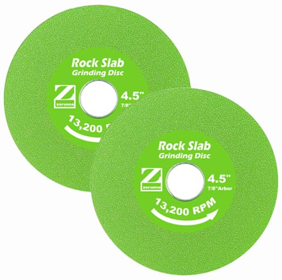 ZORUNNA 2Pcs 4.5" Rock Slab Grinding Disc, Glass Cutting Disc, 7/8'' Arbor โ image 1