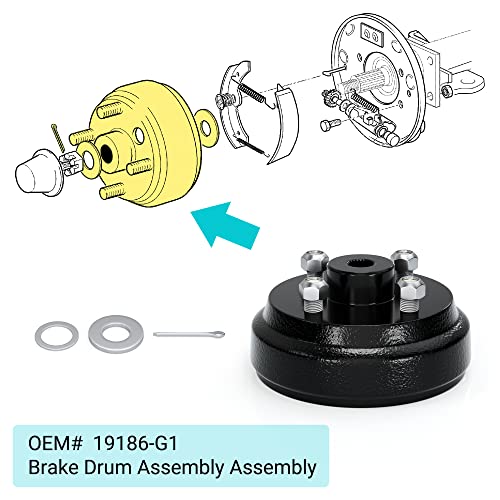 10L0L Golf Cart Brake Drum/Hub Assembly, Robust and Wear-resistant Golf Buggy Brake Drum for EZGO TXT(Electric), Replaces OEM# 19186G1P - Image 2
