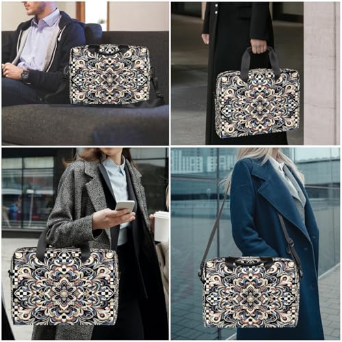 Bolso maletín para portátil Bohemia Retro Flowers 16 pulgadas miniatura 2