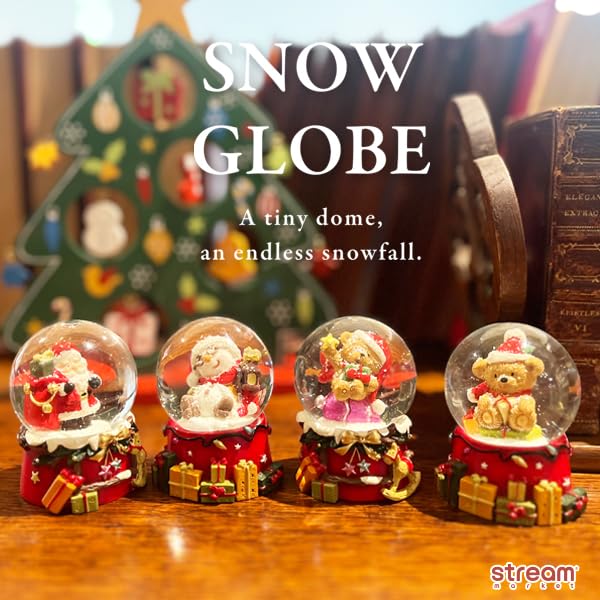 Amazon.co.jp: クリスマス スノードーム サンタ 置物 オブジェ 雪