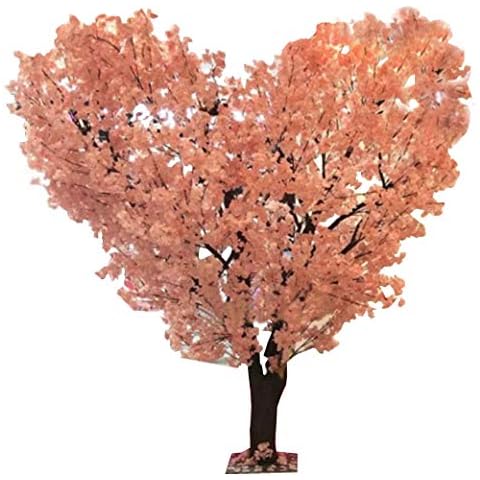 Artificial Heart-Shaped Cherry Blossom Trees Indoor Outdoor Home Office Party Wedding Handmade Pink/Light Pink Tree (Pink, 7 Feet Tall/2.1M) Cover