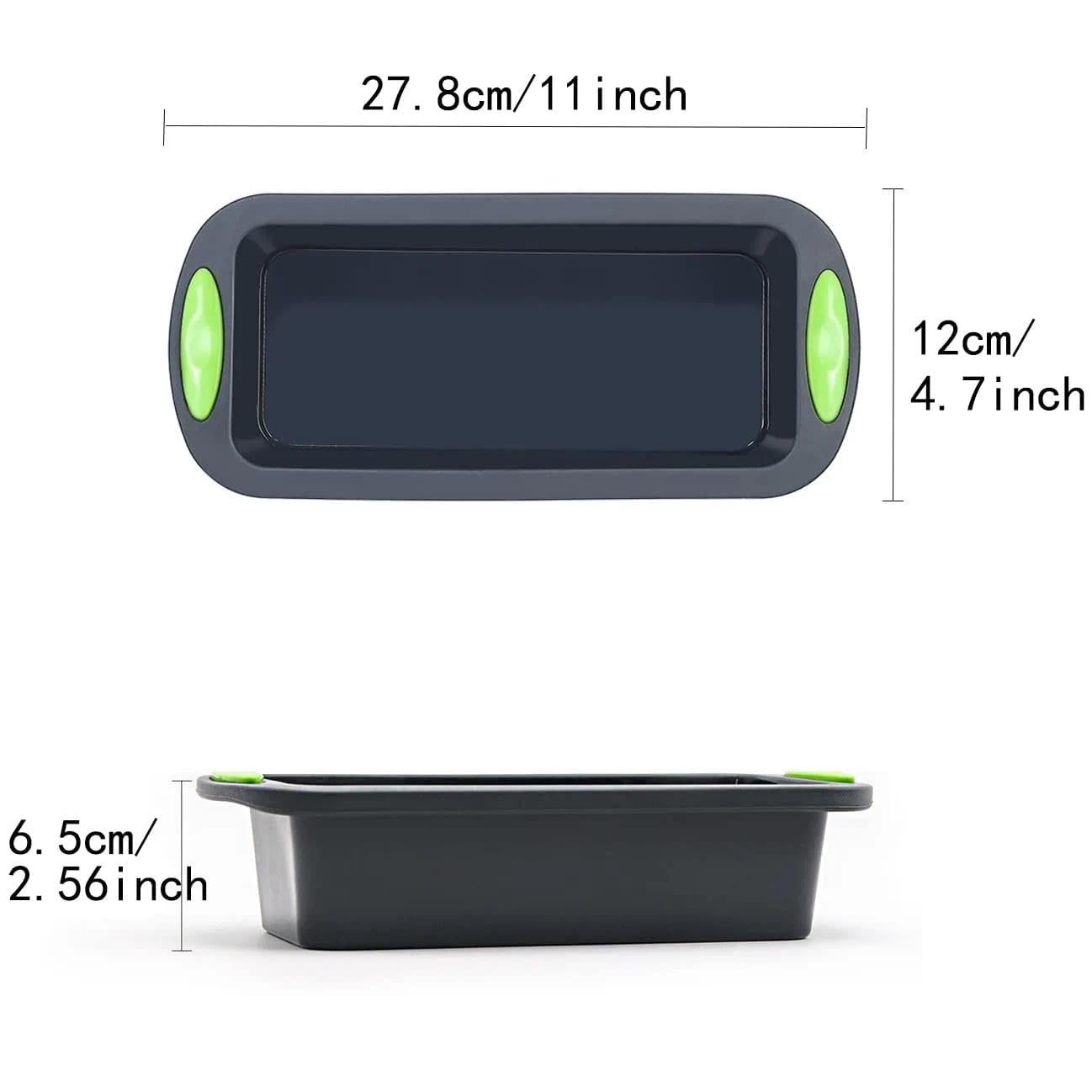 2 moldes de silicona para panadería, forma rectangular, resistente al calor y al frío (hasta 230 °C/-40 °C) para pan, pasteles y postres, apto para lavavajillas, antiadherente, fácil de desmoldar - 3