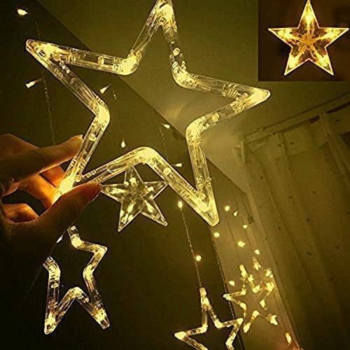 Image of Diya Curtain String Light for Diwali Decoration | Warm White LED Wall Hanging Fairy Lights for Home, Bedroom, Window, Backdrop, Wedding & Festival Decor