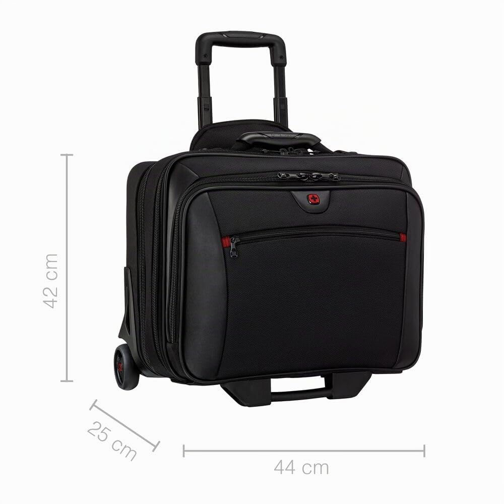 WENGER Potomac Ensemble de 2 Bagages pour Ordinateur Portable 17 Pouces, Sacoche Amovible pour Ordinateur Portable 15 Pouces, 23 l, Femmes Hommes, Bureau Affaires Voyages, Noir, 600661