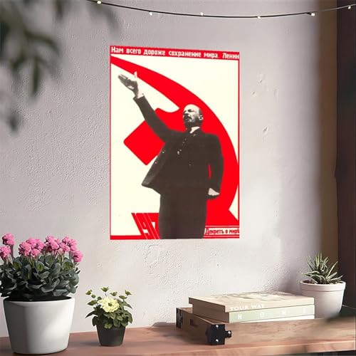 Toile propagande soviétique Lénine impression d'art vintage finition mate pour salon