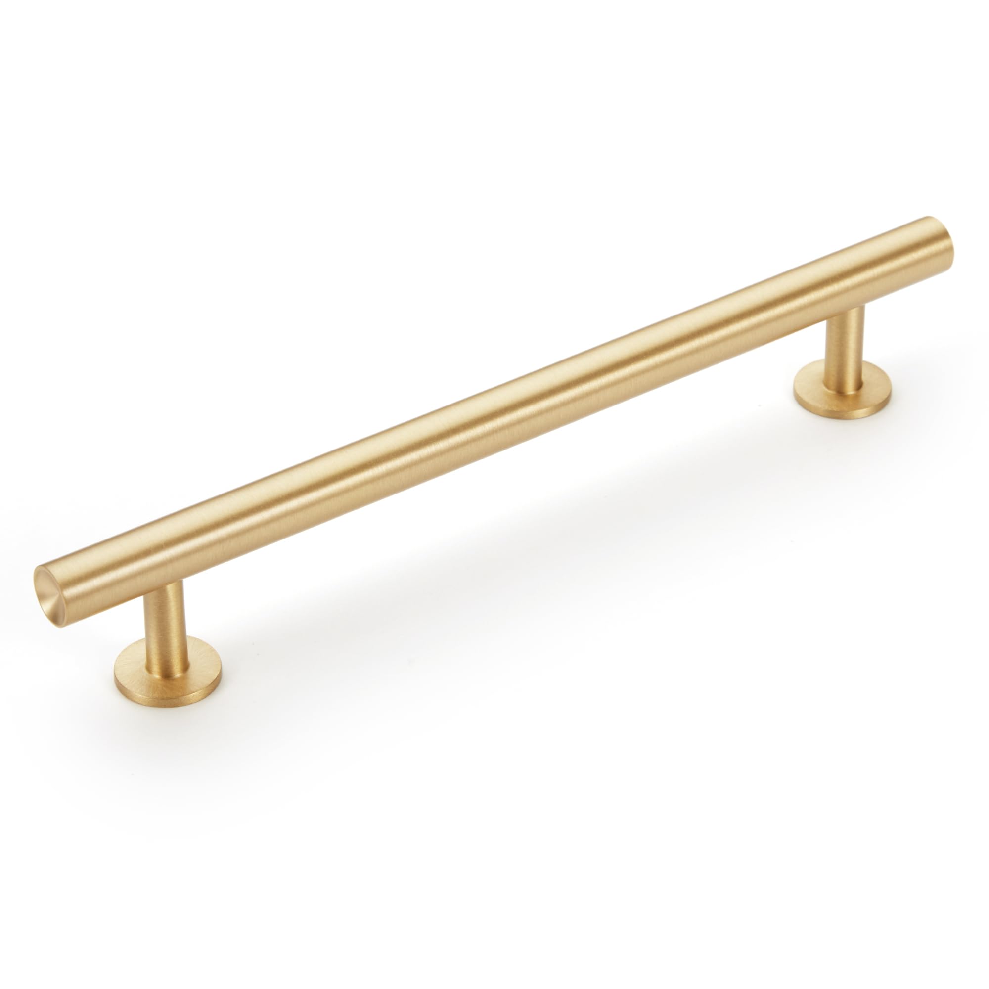 KOPPALIVE 2-Pack Solid Brass Cabinet Pulls, Gold Kitchen Cabinet Handles, Gold Dresser Drawer Pulls, Modern Furniture Hardware, 6-5/16 Inch Hole