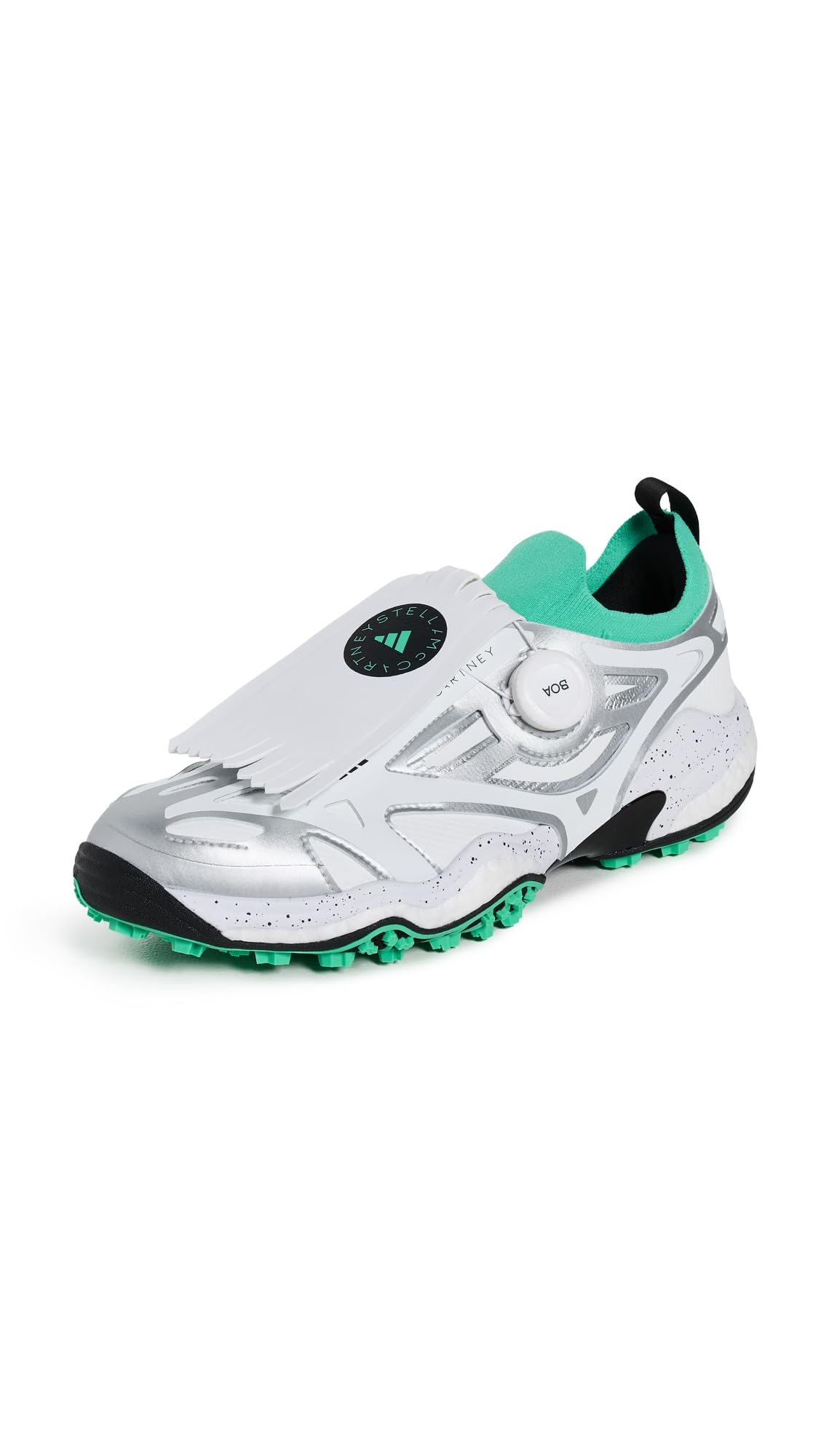 adidas by Stella McCartney Women's aSMC CODECHAOS BOA, Core White/Bright Green/Silver, 9 Medium US