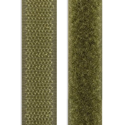 1 Inch Brown Hook and Loop Tape 10 Yards Sew on Non-Adhesive Nylon Heavy Duty Strips Fabric Roll Fastener Set Ideal for Military Form Bags Clothes Shoes Backpacks Home Office School Craft DIY