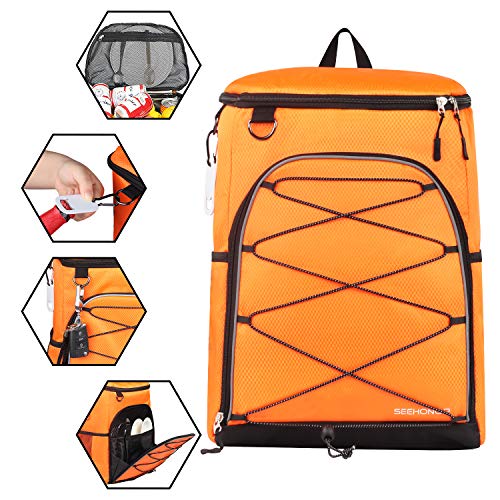 Seehonor Insulated Cooler Backpack 45 Cans Leakproof Soft Cooler Bag Lightweight Backpack Cooler For Lunch Picnic Fishing Hiking Camping Park Beach #TOP3
