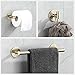 SHUNLI Ensemble de Porte-Serviettes 3 Pièces,Ensemble d'accessoires de Salle de Bain 3M Auto-adhésif,Serviette Barre + Porte-Papier Toilette + Crochet,Antirouille Acier Inoxydable 304,Or brossé