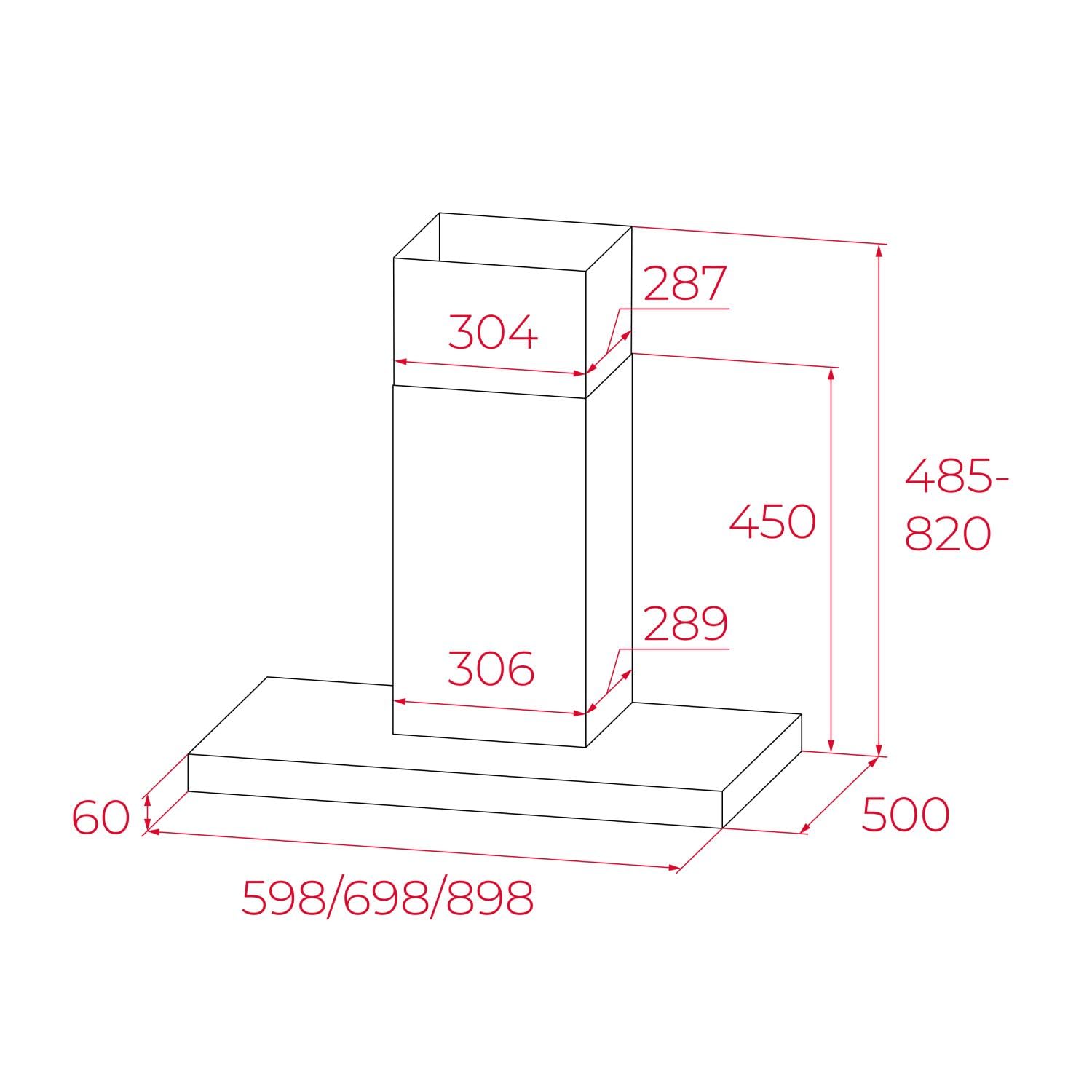 TEKA Campana Decorativa de Pared, 90 cm, 3 Velocidades, Acero Inoxidable