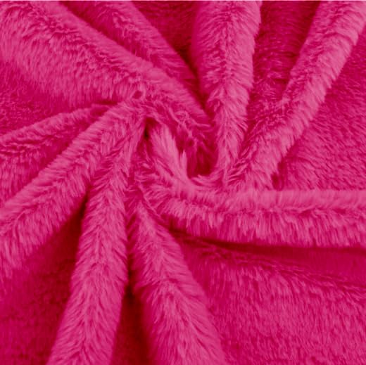 Image of Shaggy Faux Fur Fabric, Super Soft, 6 X 5 Feet (Dark Pink)