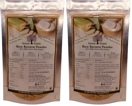 Image of Greenhabit Raw Banana Flour - Gluten Free (500 Grrm) (Pack of 2)