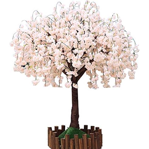 Artificial Tree Cherry Blossom for Wedding,Restaurant,Market,Hotel(Champagne,Pack of 1) (6FT Tall/1.8M) Cover