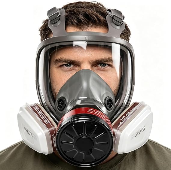 Reusable Face Cover Set, Gas Cover Organic Vapor Mask and Dust-proof Face Cover, Protection for Painting, Mechanical Polishing, Logging, Welding and Other Work (Full Face Respirator Mask)-image-46