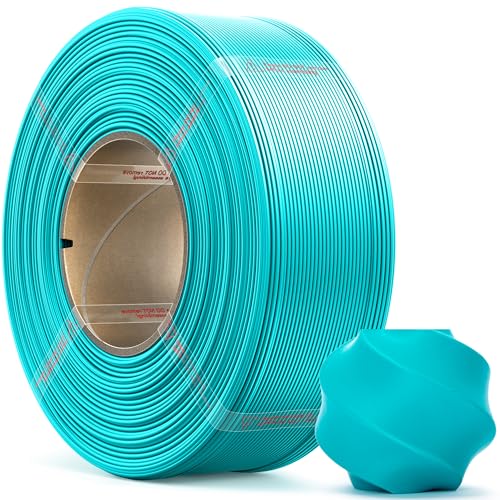 MarsWork PLA Basic Pre-Dried Refill Filament 1kg (2.2lbs) for Reusable Spools 1.75mm Spool-Less 3D Printing Filament Teal Compatible with Bambu Lab 3D Printers Turquoise