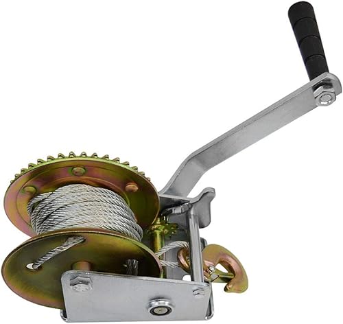 1200 libras de acero galvanizado 26ft caída de cable forjado engranaje mano cabrestante manivela ATV remolque barco