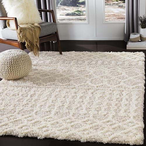 Livabliss Hapsburg Moroccan Shag Area Rug, 5’3″ x 7’3″, Beige
