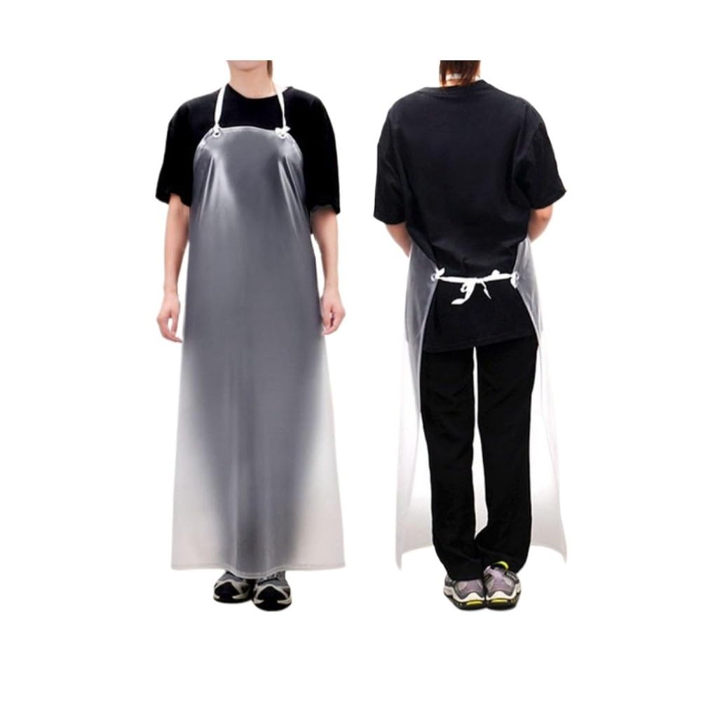 Delantal de PVC Transparente Impermeable, Delantal de Trabajo Pesado Resistente a Productos Químicos y Aceite, Correas Ajustables para Hombres y Mujeres, Ideal para Lavado de Platos,