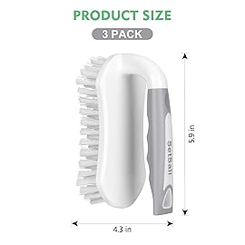 SetSail Scrub Brush, Heavy-Duty Scrub Brushes for Cleaning with Stiff Bristles Cleaning Brush for Shower, Bathroom, Carpet, Kitchen and Bathtub Scrubber - 3 Pack