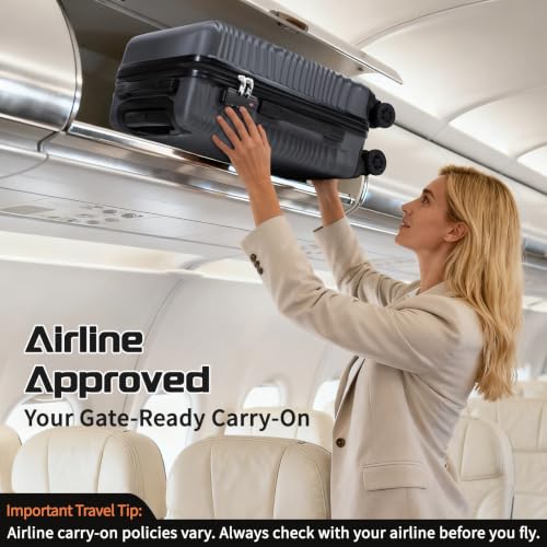 Image of Rosamo Luggage Sets 3 Piece, ABS Suitcase Set (20 /24 /28), Hardside luggage with Spinner Wheels, Travel Luggage,14x8x9 Airline Approved Carry on, Lightweight Luggage with High-Security Lock