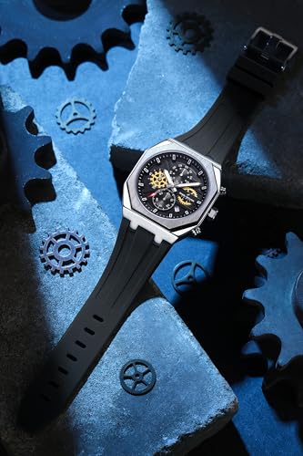 Image of Daniel Hechter Paris Orsay Collection Multifunctional Watch for Men with Octagone Dial and Silicon Strap-DHM1007