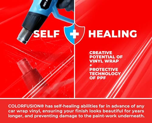 Image of ColorFusion PPF by VViViD, Gloss Ultra Red Dry Apply PPF Vinyl Car Wrap Roll 1.3ft x 5ft