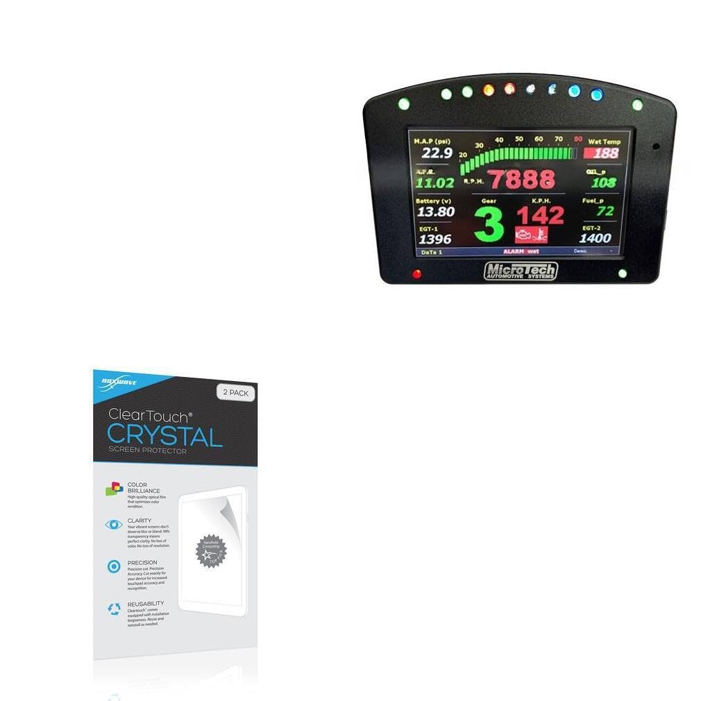 BoxWave Screen Protector Compatible with Microtech Pro Dash Logger Gen2 (5 in) - ClearTouch Crystal (2-Pack), HD Film Skin - Shields from Scratches