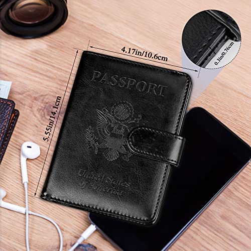 Image of TIGARI Passport Holder for Travel Women Men, PU Leather Waterproof RFID Wallet Cover Case Sleeve, Valentines Day Gifts, Vacation Plane Cruise Travel Document Organizer Essentials