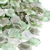 Tigeen 1200 Pcs Sage Green Silk Rose Petals Artificial Flower Petals for Wedding Flower Girl Basket Aisle Scatter Dinner Centerpieces Party Bridal Shower Romantic Night Decor