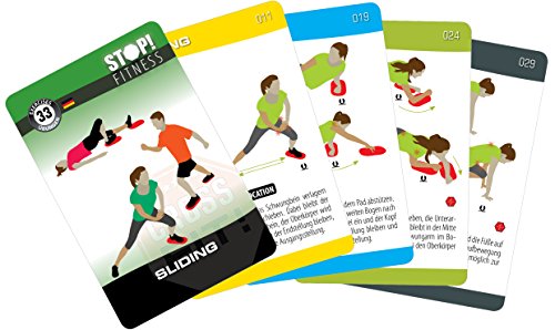 STOP! Fitness | Sliding | Trainingskarten Übungskarten, deutsche Version, Kartengröße 66 x 100 mm mit Kunststoffbox