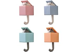 Punch-Free Wall Mounted Cat Hooks for Home Organization