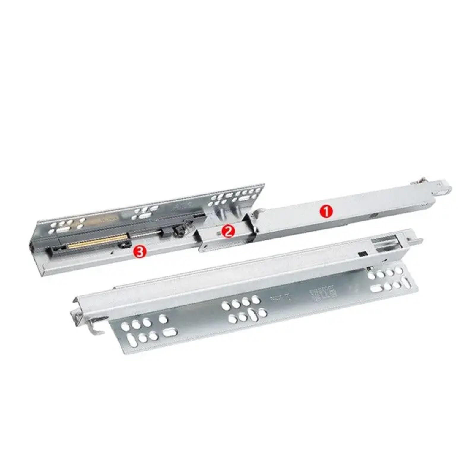 Binari per Cassetti The Three Section Support Hidden Guide Track Damping Two Bottom Drawer Slide Rail(Two-Section Slide,10inches 25cm)