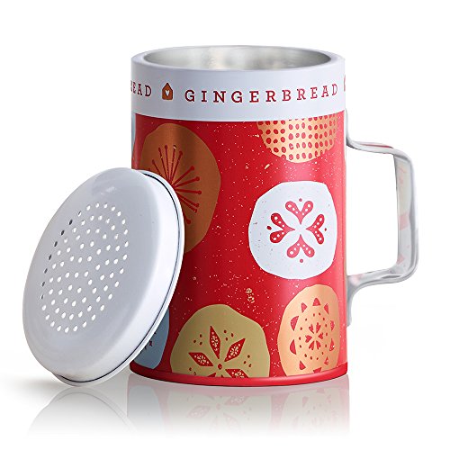 Thymes – Fragrant Gingerbread Wax Candle in Decorated Tin Shaker, 50-Hour Burn Time – 7.5 Ounces