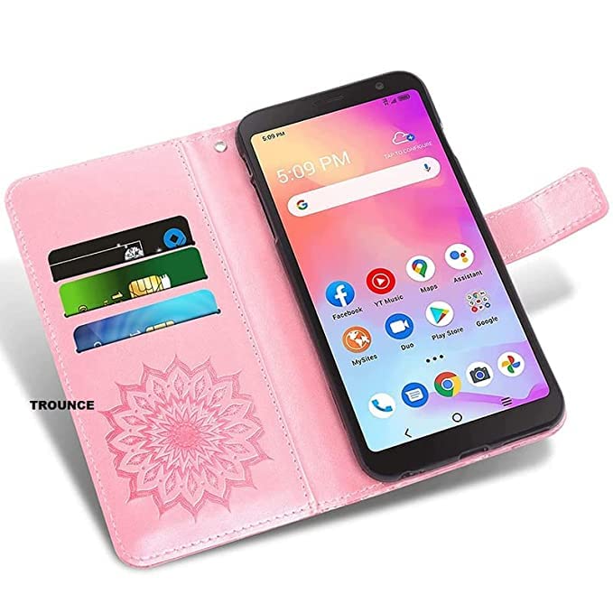Image of TROUNCE Queen Faux Leather Flip Case Cover with Card Cash Holder Wallet Case | Magnetic Lock Mobile Cover |Back Case - Pink for Samsung Galaxy A54 5G