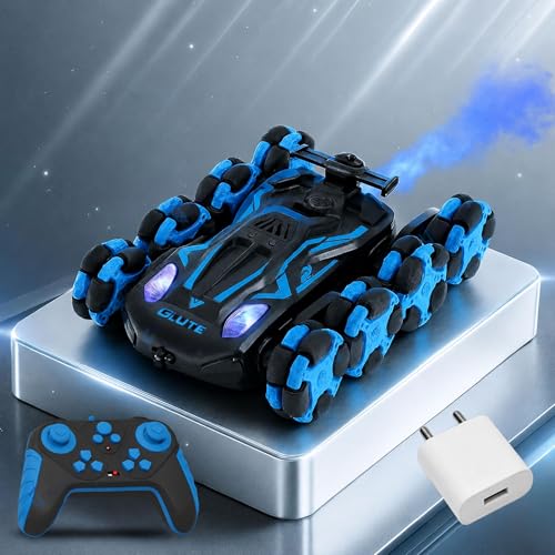 Image of GRAPHENE 8 Wheels RC Drift Stunt Smoke Car Toy 8Wd Rechargeable Remote Control Racing Cars 360 Rotating LED Lights Crawler Toy for Boys 5+ Years Kids Adults