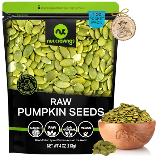 NUT CRAVINGS - Raw Pumpkin Seeds Pepitas (4oz - 0.25 LB) Unsalted