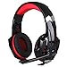 KOTION EACH Cuffie Gaming per PS4 con Microfono 3.5MM di Gioco della Cuffia Headset Auricolare LED Luce per iPad/PC/Laptop/Tablet(Rosso)