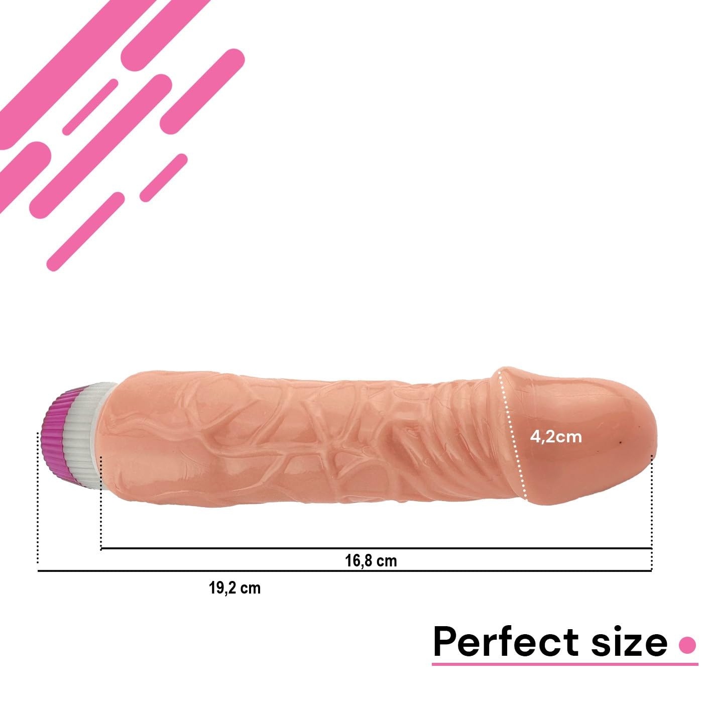Vibratore Donna dildo realistico Realistico pene da 19cm Sex Toys Impermeabili vibratore TPR con Regolazione delle Vibrazioni vibratoreper donna wireless ⌀4.3cm Vibratoreper Donna sex toy FOPS D10-2